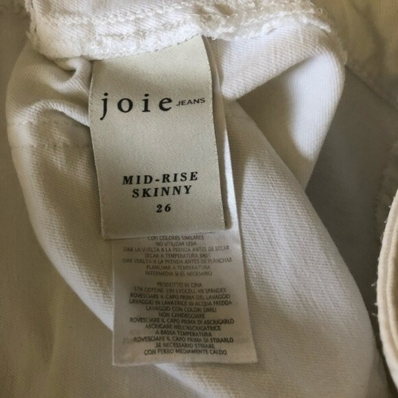 Joie White Mid Rise Skinny Jeans Size 26 - Picture 6 of 8